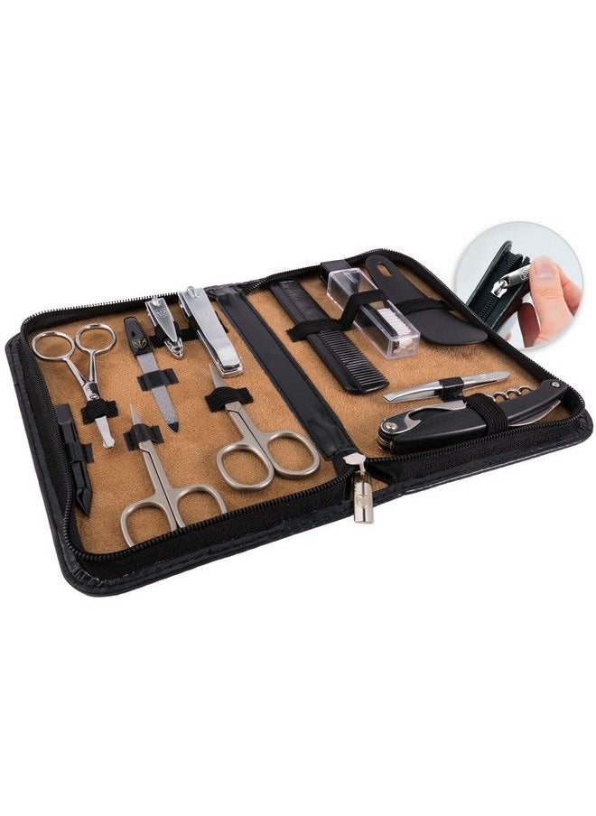 3 Swords Germany Brand Quality 12 Piece Manicure Pedicure Grooming Kit Set For Professional Finger & Toe Nail Care Scissors Clipper Fashion Leather Case In Gift Box Made By 3 Swords (00798)  - Image 3