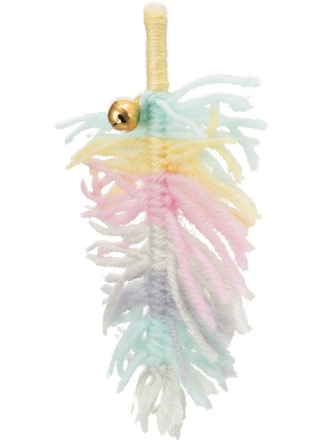 تريكسي لعبة قطط على شكل ريشة مع جرس، مصنوعة من مادة البوليستر، لعبة ناعمة تفاعلية للقطط والقطط الصغيرة، 14 سم - Image 2