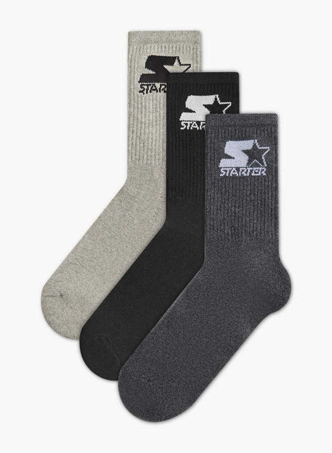 STARTER Set of 3 - Starter Ribbed Crew Length Socks with Antibacterial Protection - Image 1
