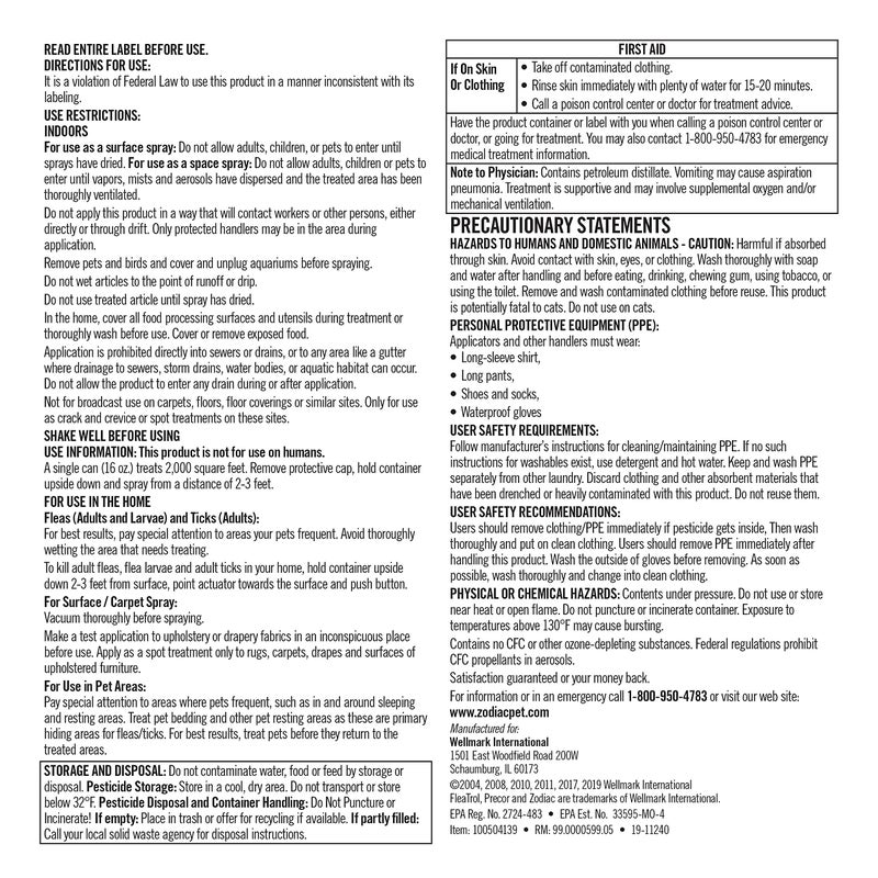 Zodiac Carpet & Upholstery Aerosol Spray, 16-ounce - Image 3