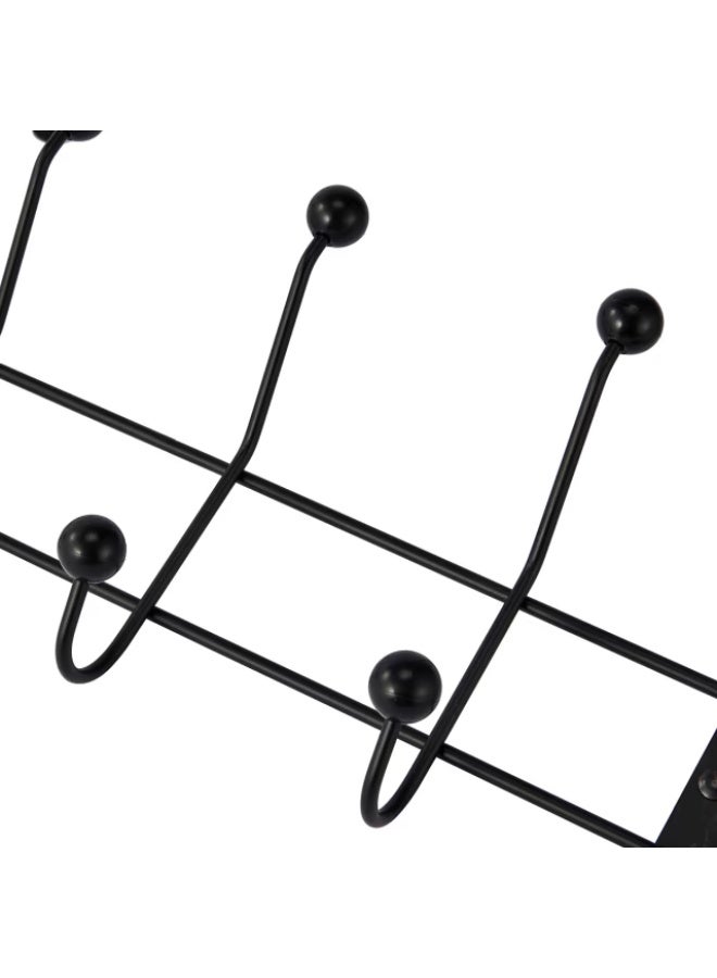 Generic Stainless Steel Over the Door Rack Organizer – 7-Hook Black Space-Saving Hanger for Coats, Towels, Hats – No Drilling Required – Heavy-Duty & Stylish  - Image 4