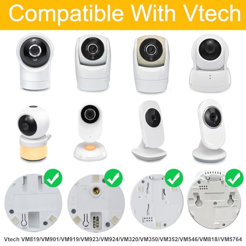 iTODOS Flexible Baby Monitor Mount Compatible with Vtech VM819VM901VM919VM924VM320VM350VM352VM546VM818VM923VM5764Baby Monitor Clip Mount Without Tools or Wall Damage - Image 3