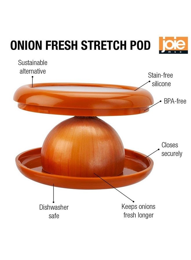 joie حاوية تخزين بصل جوى فريش ستريتش بود، حافظ طعام سيليكون، يحافظ على نكهة وقرمشة الخضروات المتبقية في الثلاجة، أداة مطبخ قابلة لإعادة الاستخدام، آمنة في غسالة الصحون، خالية من BPA - Image 2