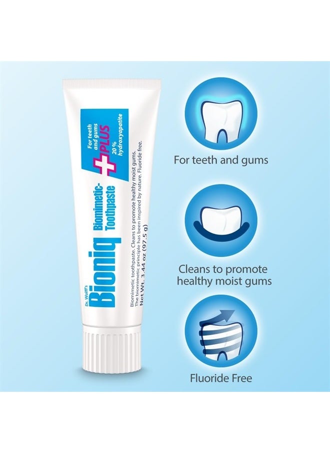 Bioniq - Plus Biomimetic Toothpaste with 20 Percent Hydroxyapatite for Teeth and Gums, 3.44 Ounce (Pack of 3) - Image 1