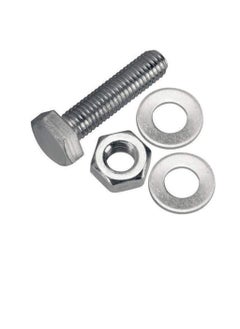 Generic 12 pcs Hex Head Screw Bolts Nuts & Washers Fully Thread GI Plain Finish Bolt Set. (12, 25MM)  - Image 3