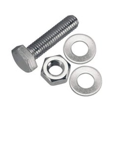Generic 12 pcs Hex Head Screw Bolts Nuts & Washers Fully Thread GI Plain Finish Bolt Set. (12, 25MM)  - Image 2