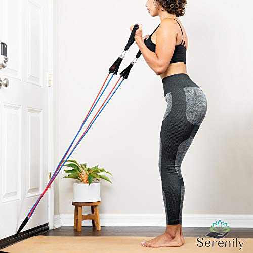 Serenily Exercise Bands, Resistance Bands for Women & Men. Workout Bands with Handles, Straps & Door Anchor Fitness Bands for Resistance Training, Home Workout Equipment Gym Bands for Physical Therapy - Image 3
