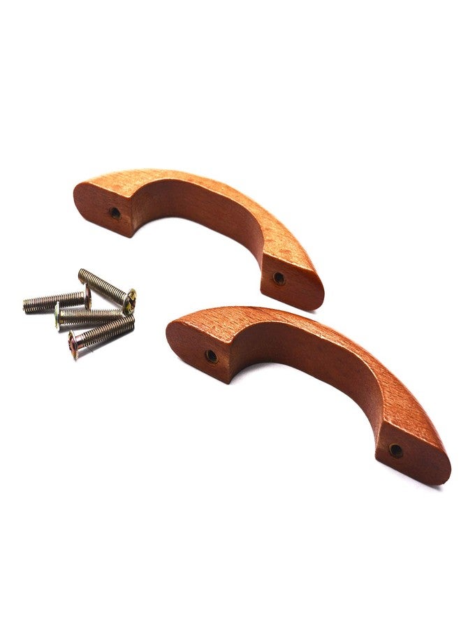Karcy Woodcraft Cabinet Pull Handle Karcy Bow-Shaped Handle Pull Wooden Rectangular Pack of 2 - Image 3
