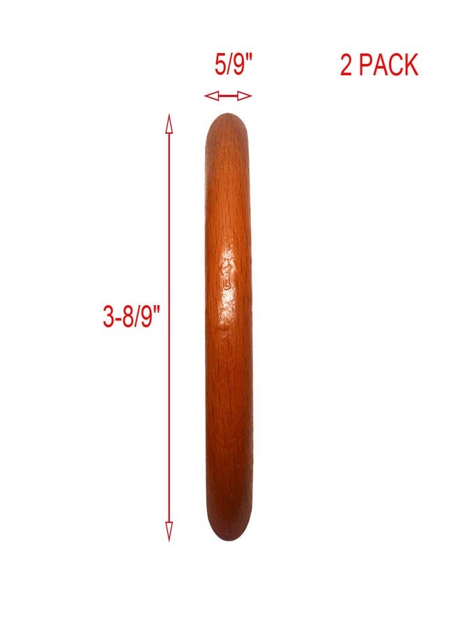 Karcy Woodcraft Cabinet Pull Handle Karcy Bow-Shaped Handle Pull Wooden Rectangular Pack of 2 - Image 2