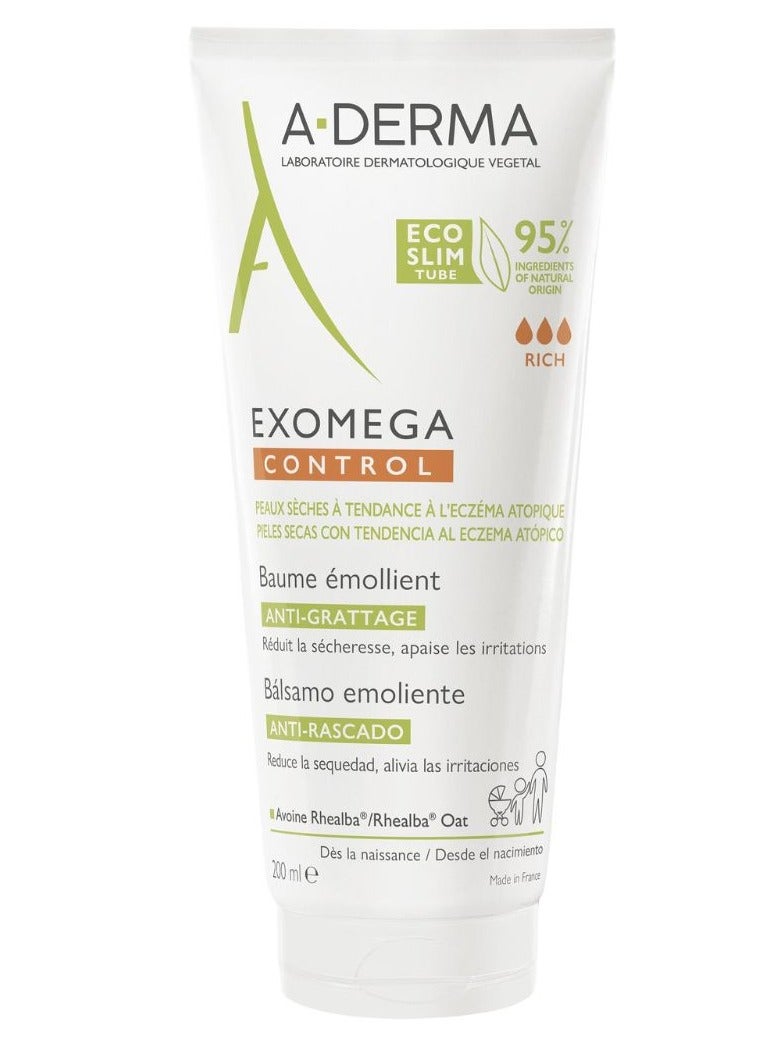 ADERMA A Derma Exomega Control Emollient Balm 200ml  - Image 1
