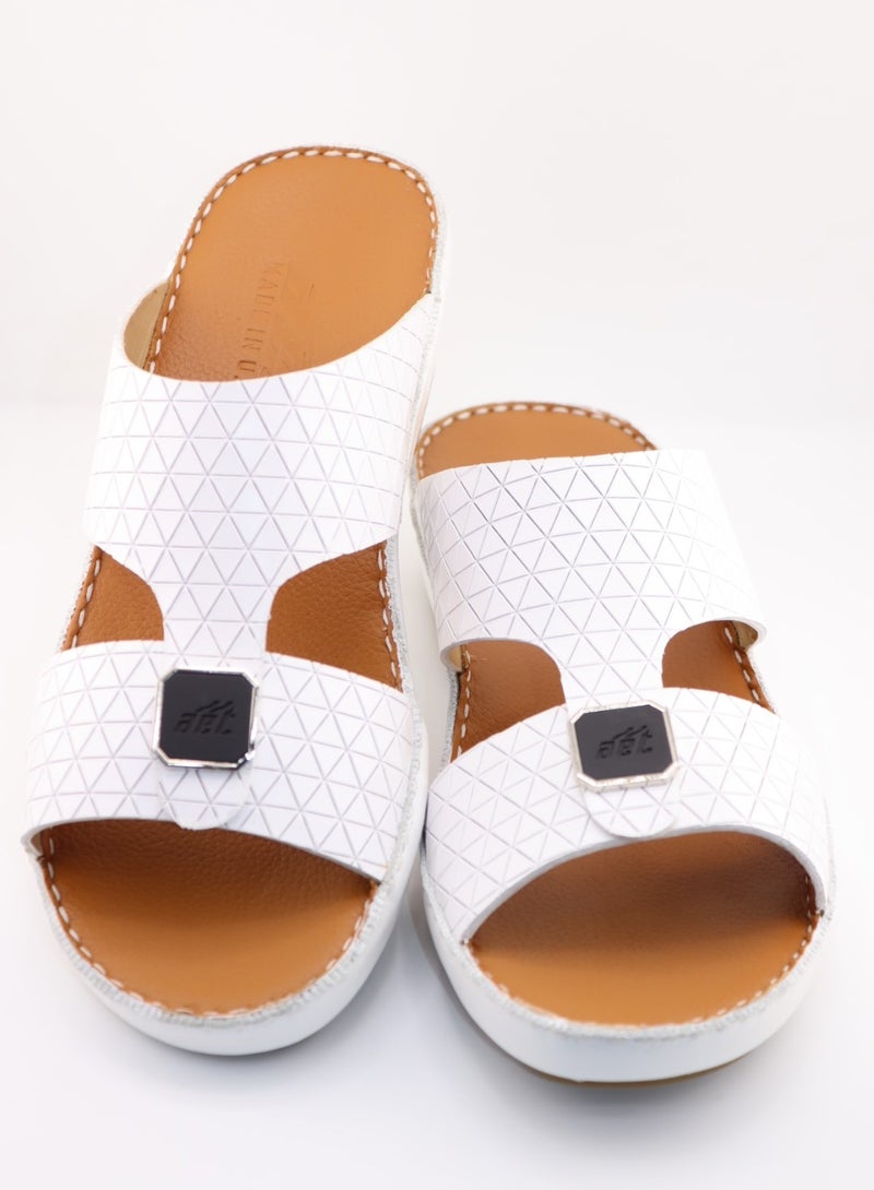 النهام شبشب عربي من الجلد الكامل، نعل داخلي بلون أسمر، راحة كاجوال - Image 1