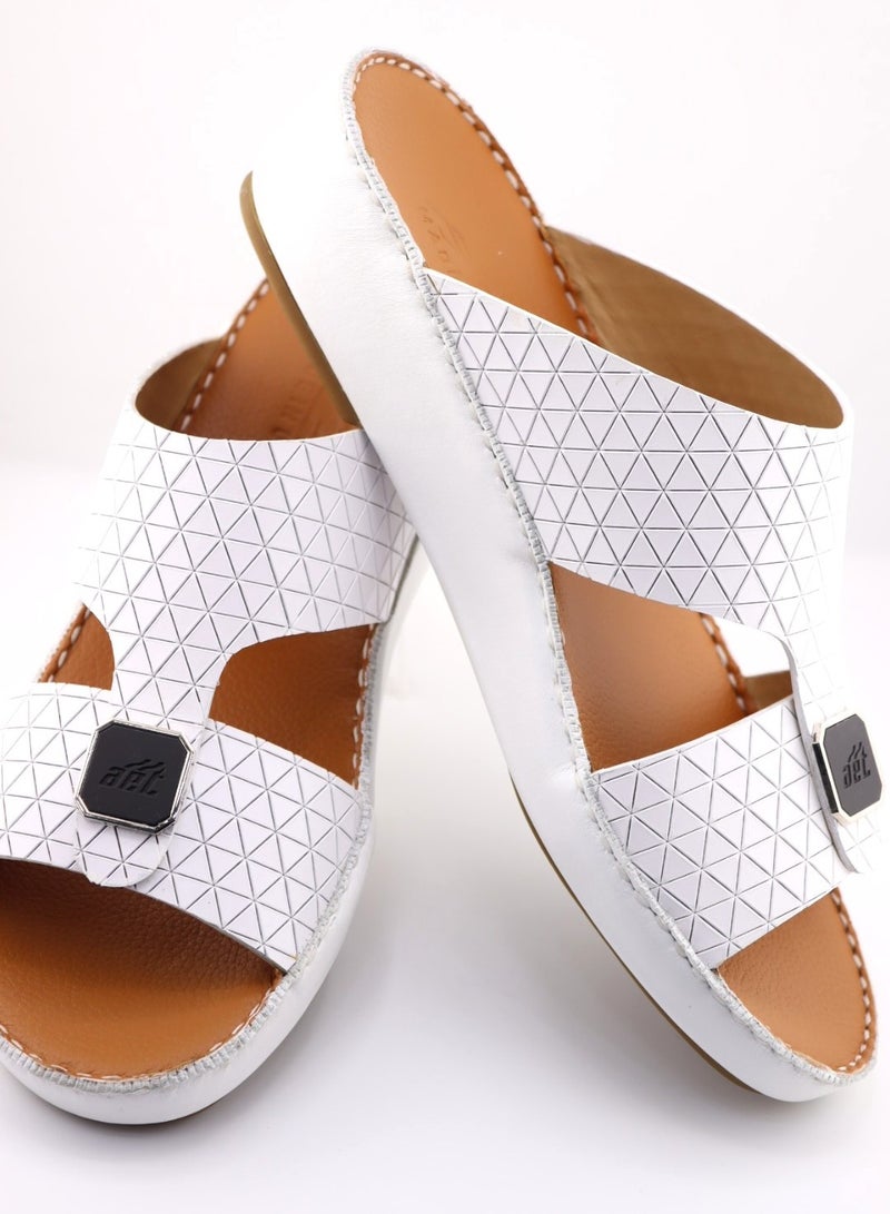 النهام شبشب عربي من الجلد الكامل، نعل داخلي بلون أسمر، راحة كاجوال - Image 2