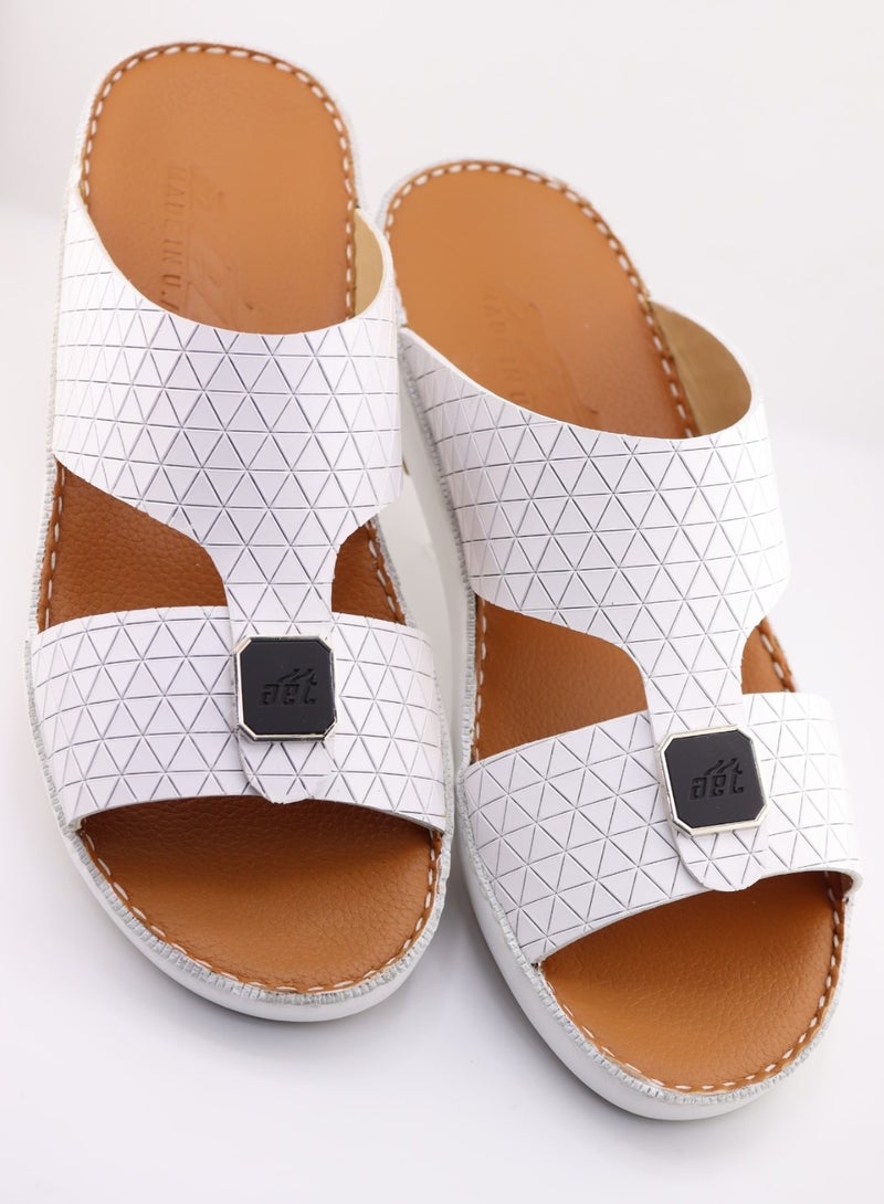 النهام شبشب عربي من الجلد الكامل، نعل داخلي بلون أسمر، راحة كاجوال - Image 3