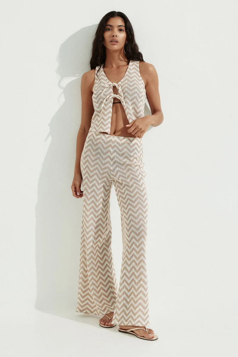 H&M Wide jacquard-knit trousers
