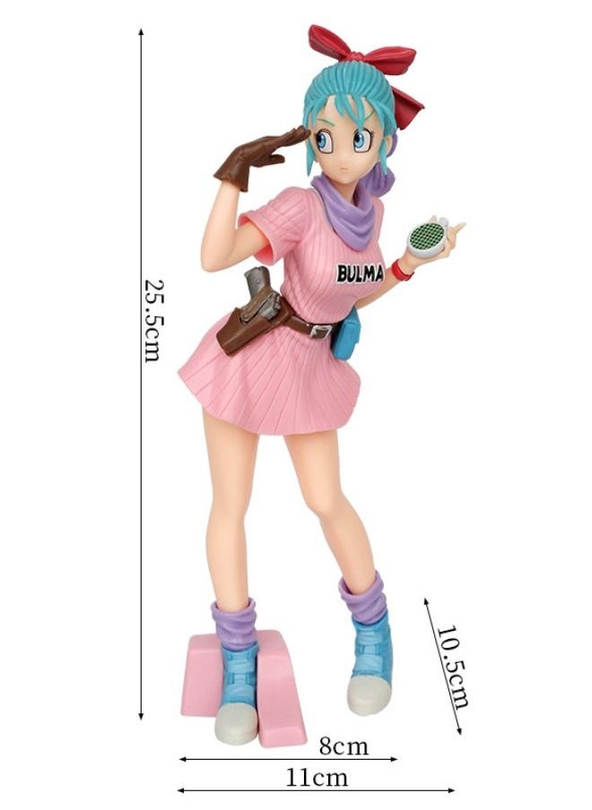 Dragon Ball - Dragon Ball Bulma Action Figure, Anime Dragon Ball Figure Model Toy, Anime Realistic Model Ornament, Super Collectible Model Statue Anime Figure Toy 25.5CM - Image 1