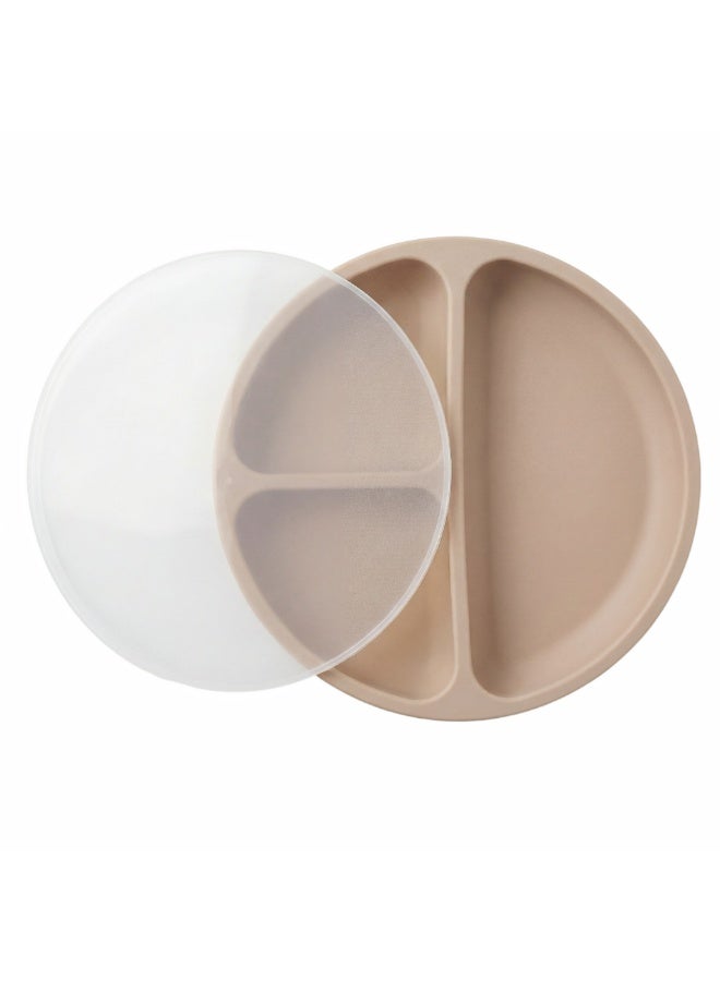 Premium Silicone Divided Suction Baby Plate with Lid - Spill-Proof Toddler Feeding Tray & Food Storage - Image 1