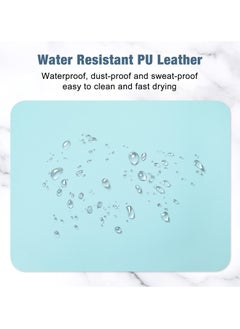 KASTWAVE Mouse Pad, Double-Sided PU Leather Small Round Mousepad 10.2 x 8.7 Inch, Anti-Slip Waterproof Pretty Lovely Mouse Mat for Office Home Gaming Laptop Men Women Kid(Green Blue)  - Image 4