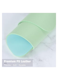 KASTWAVE Mouse Pad, Double-Sided PU Leather Small Round Mousepad 10.2 x 8.7 Inch, Anti-Slip Waterproof Pretty Lovely Mouse Mat for Office Home Gaming Laptop Men Women Kid(Green Blue)  - Image 5
