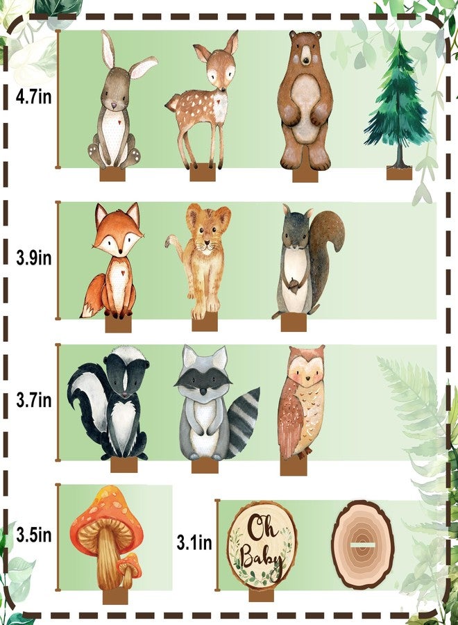 Uflashmi 12Pcs Woodland Animal Tabletop Centerpieces Decor, Forest Wild Animal Cutout Shapes for Woodland Baby Shower Party Decorations, Wood - Image 2