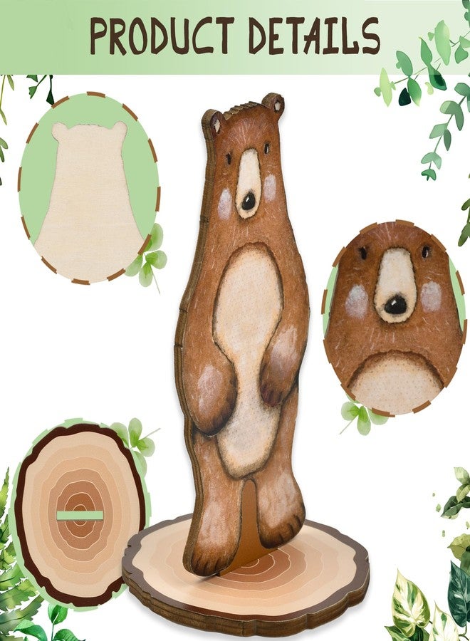 Uflashmi 12Pcs Woodland Animal Tabletop Centerpieces Decor, Forest Wild Animal Cutout Shapes for Woodland Baby Shower Party Decorations, Wood - Image 4