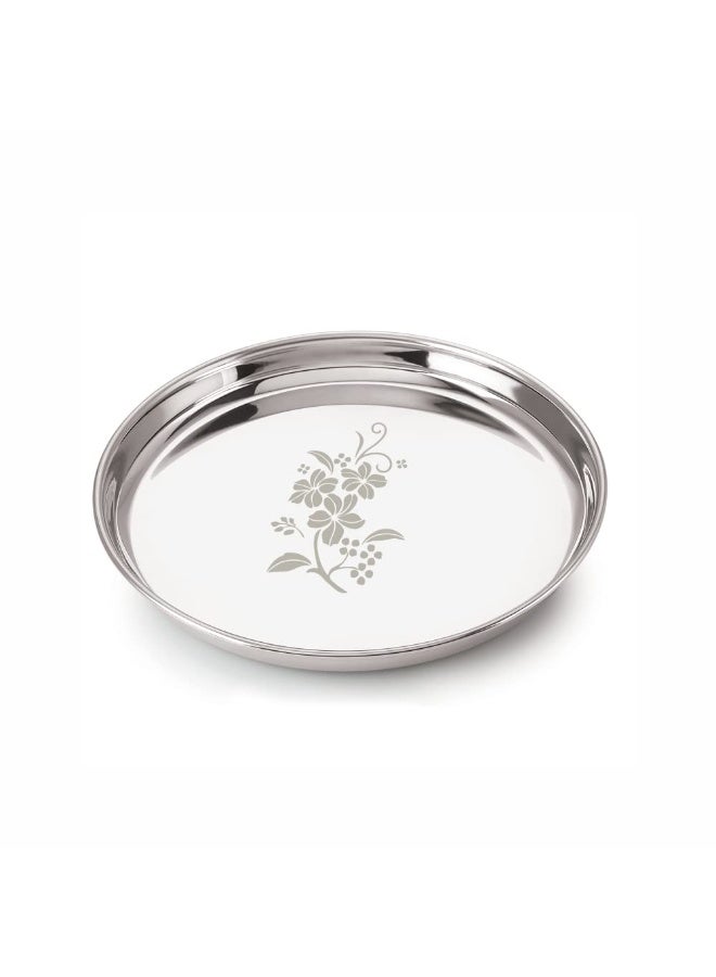 Neelam Stainless Steel 15, 22 Gauge Lazer Etching Thali, Perfect for Daily Use, Special Occasions, Durable Quality Food Grade Material, Stylish Look, Ideal for Home & Restaurant, 33 cm - Image 3