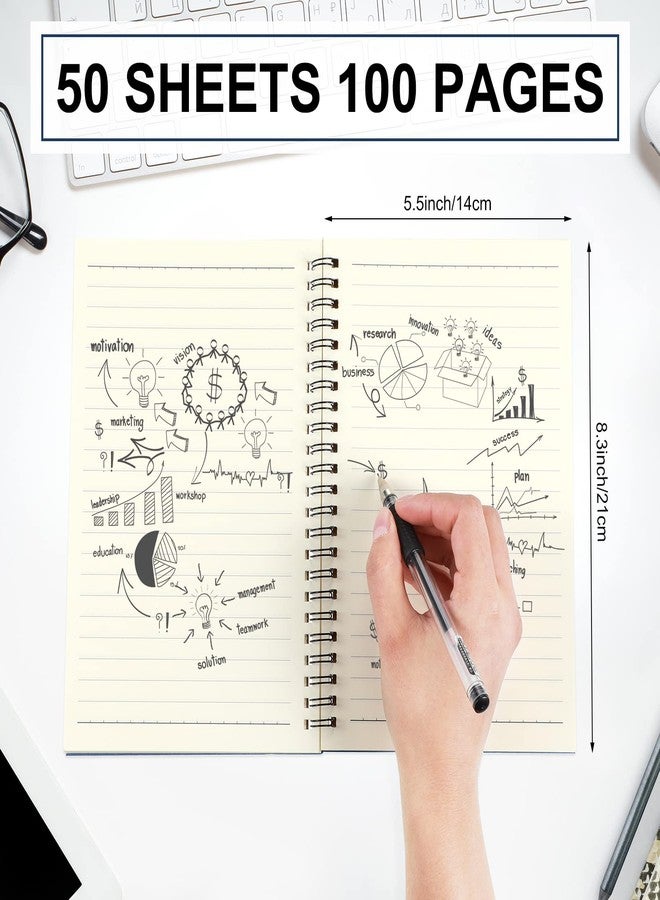 Yahenda Spiral Notebook A5 College Ruled Journal Lined 8.3'' x 5.5'' Bulk Writing Paper Notebook for Office Business School Supplies Christmas End of Year Gift(Black Color,18 Pcs) - Image 3