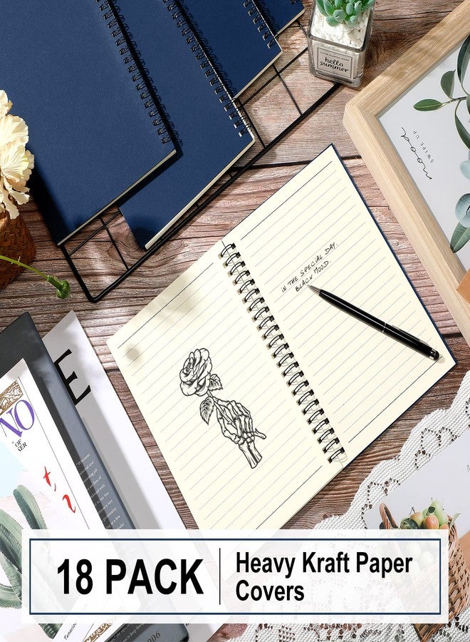 Yahenda Spiral Notebook A5 College Ruled Journal Lined 8.3'' x 5.5'' Bulk Writing Paper Notebook for Office Business School Supplies Christmas End of Year Gift(Black Color,18 Pcs) - Image 2