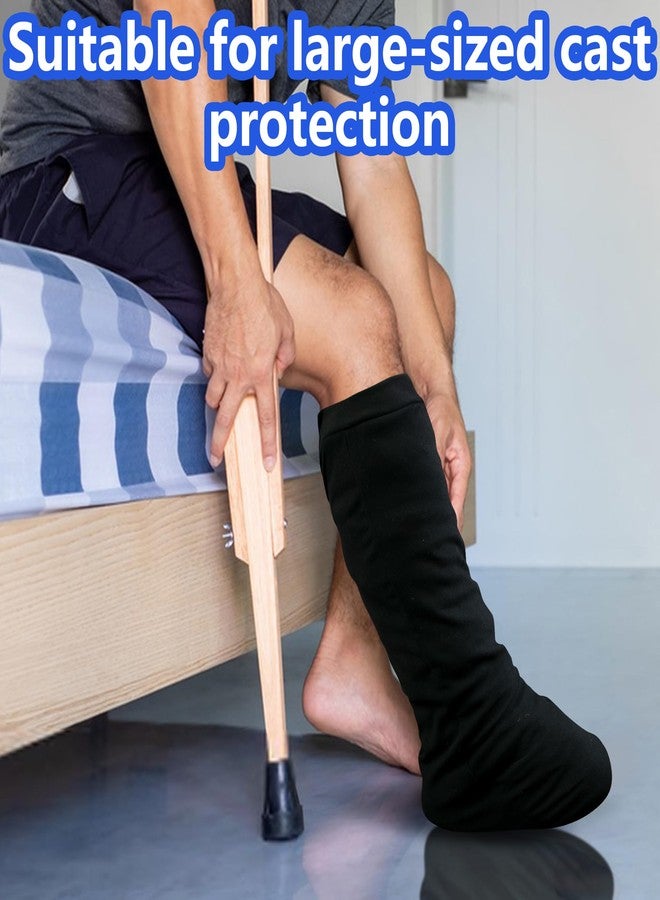 Shupakul 2 Pcs Large Size Leg Cast Cover with Zipper-Below The Knee Cast Sock Covers-Stretchy Leg Cast Sleeve for Men Women Plaster Protection Anti-Scratch - Image 4