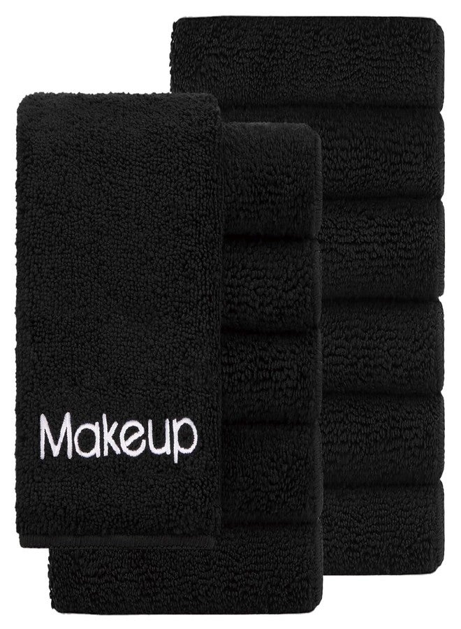 GLIMGLINT Makeup Remover Wash Cloths 12 Pack – Soft Black Makeup Towels, Facial Cleansing Washcloths for Face, Hand and Make Up, Microfiber Face Towels, 13 x 13 in - Image 1