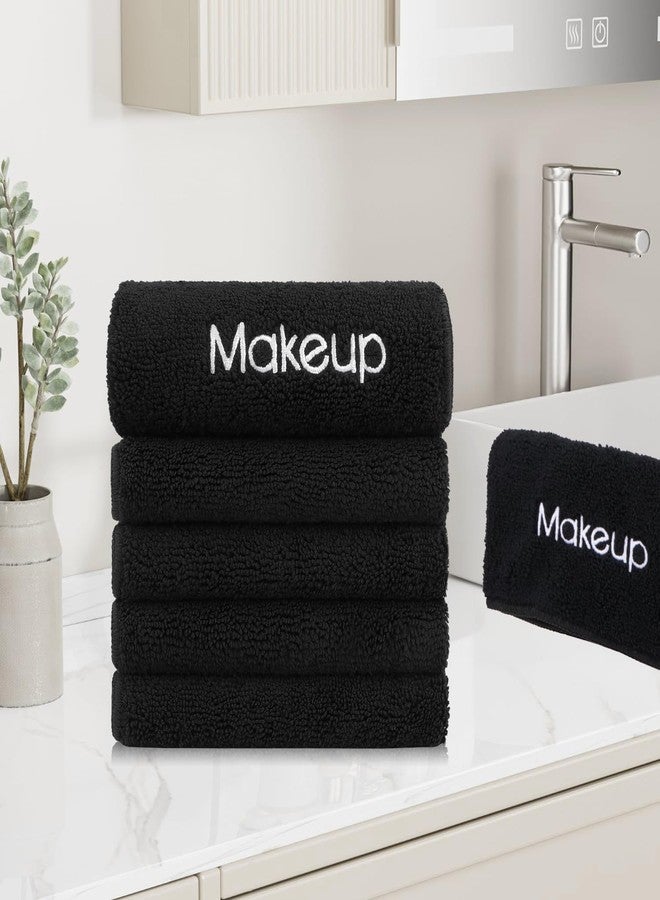 GLIMGLINT Makeup Remover Wash Cloths 12 Pack – Soft Black Makeup Towels, Facial Cleansing Washcloths for Face, Hand and Make Up, Microfiber Face Towels, 13 x 13 in - Image 5