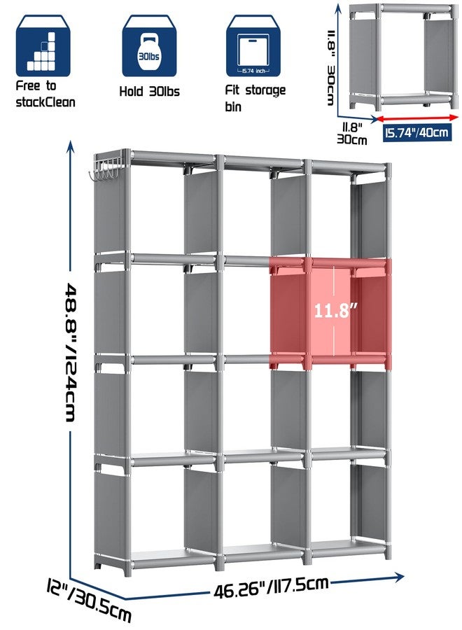 Mavivegue رف كتب مافيفيج، منظم تخزين بـ 12 مكعبًا، خزانة كتب يمكنك تركيبها بنفسك، رف كتب معدني مكعب، أرفف منظم تخزين للخزائن لغرف النوم والمعيشة والمنزل والمكتب - Image 4