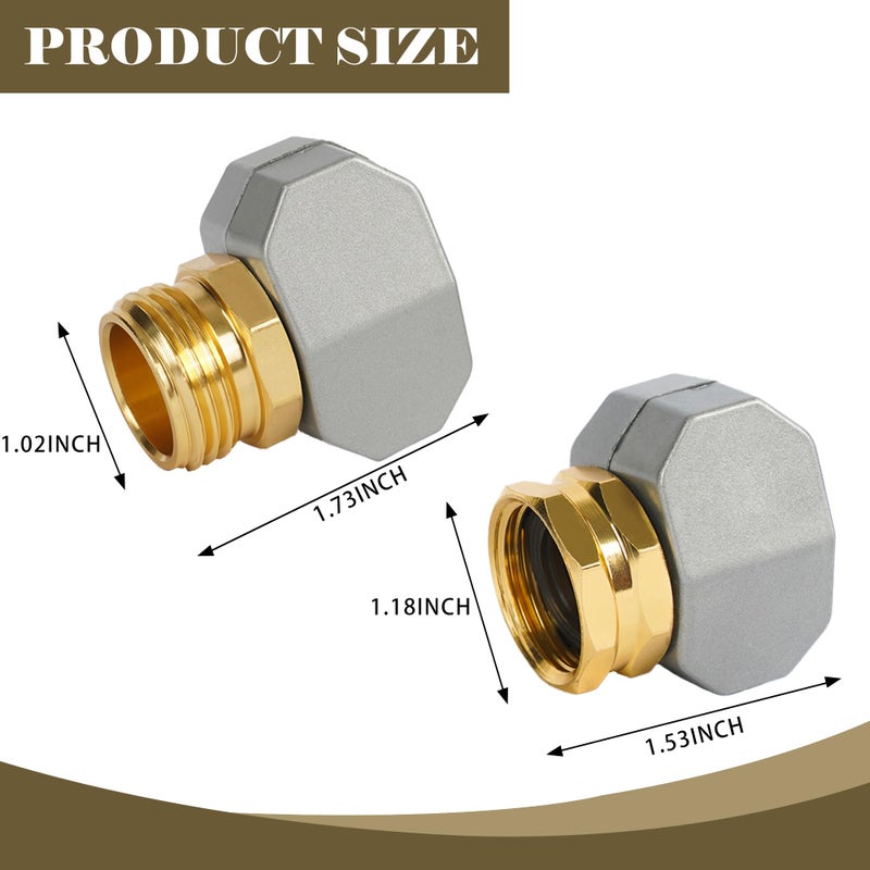 LIULO TOOL Garden Hose Repair Kit, 3 Sets Aluminum Alloy Garden Hose End Mender Kit, Male and Female Garden Water Hose Repair Connector Fittings, Fit 5/8" and 3/4" Garden Hose Connector - Image 2