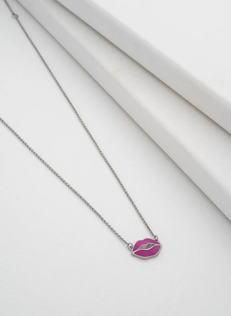 Ted Baker Emani Kiss Enamel Pendant Necklace