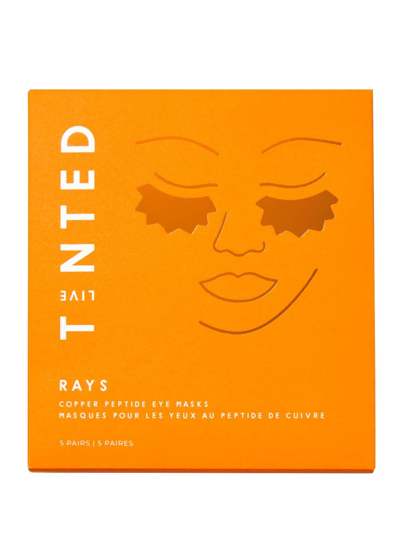 LIVE TINTED Live Tinted Rays Copper Peptide Eye Masks  Cooling Brightening and Nourishing Under Eye Patches Reduces Fine Lines Depuffs  Hydrates with Copper Peptides Banana Extract and Bakuchiol  1 Pair 