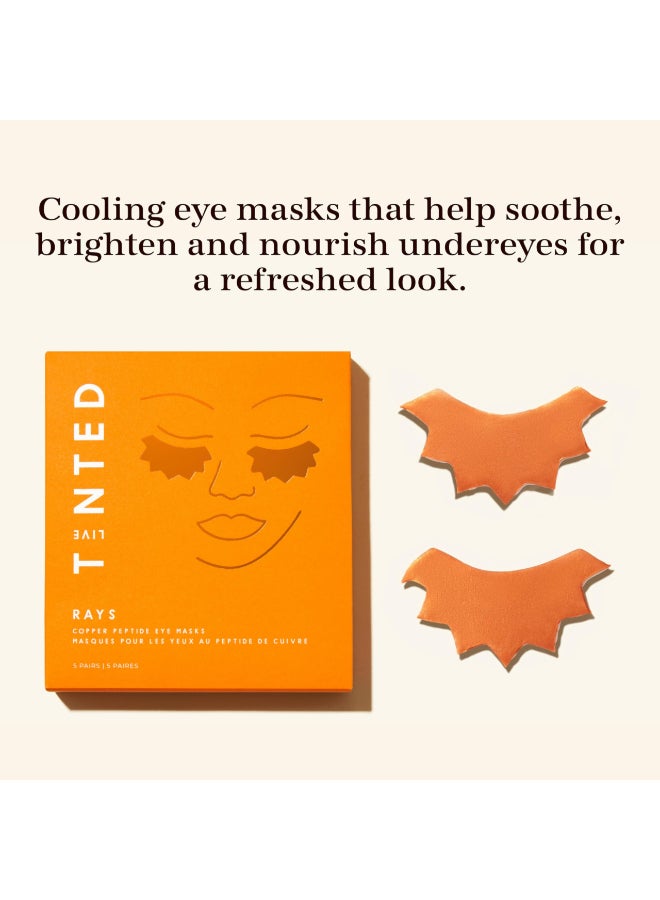 Live Tinted Rays Copper Peptide Eye Masks Cooling Brightening and Nourishing Under Eye Patches Reduces Fine Lines Depuffs Hydrates with Copper Peptides Banana Extract and Bakuchiol 1 Pair - Image 4