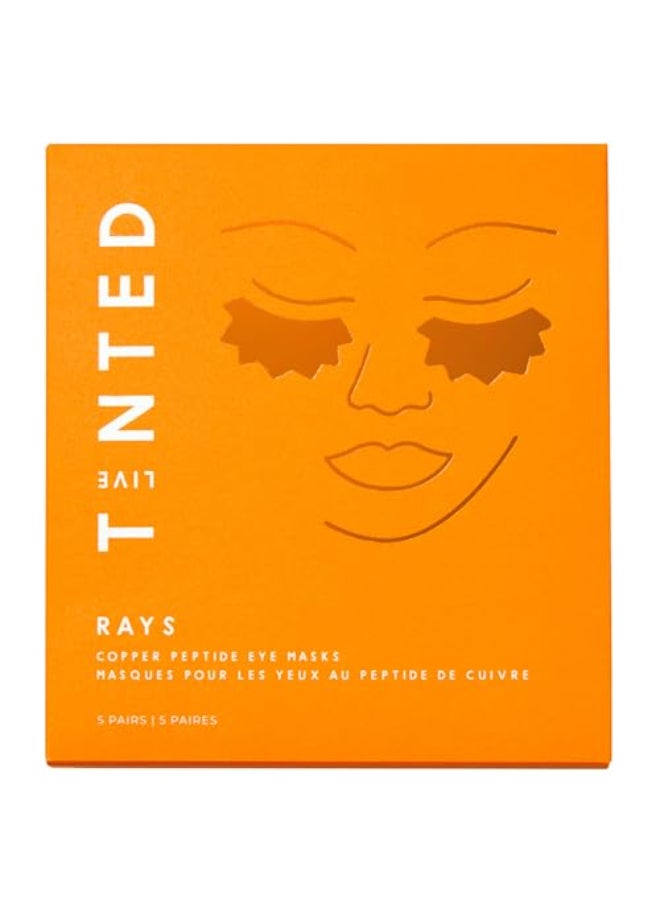 Live Tinted Rays Copper Peptide Eye Masks Cooling Brightening and Nourishing Under Eye Patches Reduces Fine Lines Depuffs Hydrates with Copper Peptides Banana Extract and Bakuchiol 1 Pair - Image 1