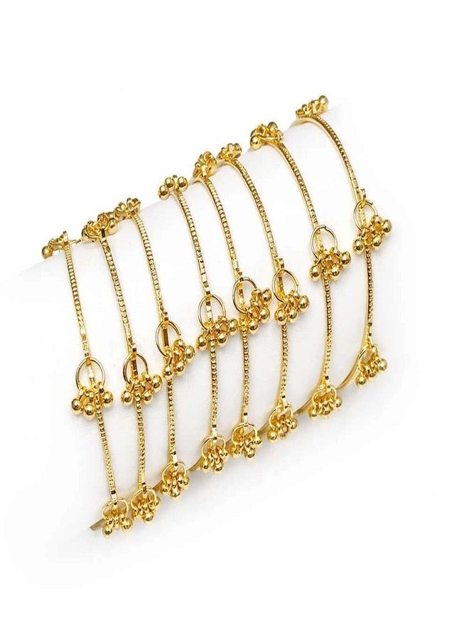 Honbon 8 Pcs Kashmiri Ghunghroo Bangles Set for Girls & Women | Oxidised Traditional Chudi Set | Latkan Ghungroo Beads Kada Set | Kangan Viral Kashmiri Metal Chudiya for Festival, Wedding, Daily Office Wear Jewelry (2.4) - Image 1