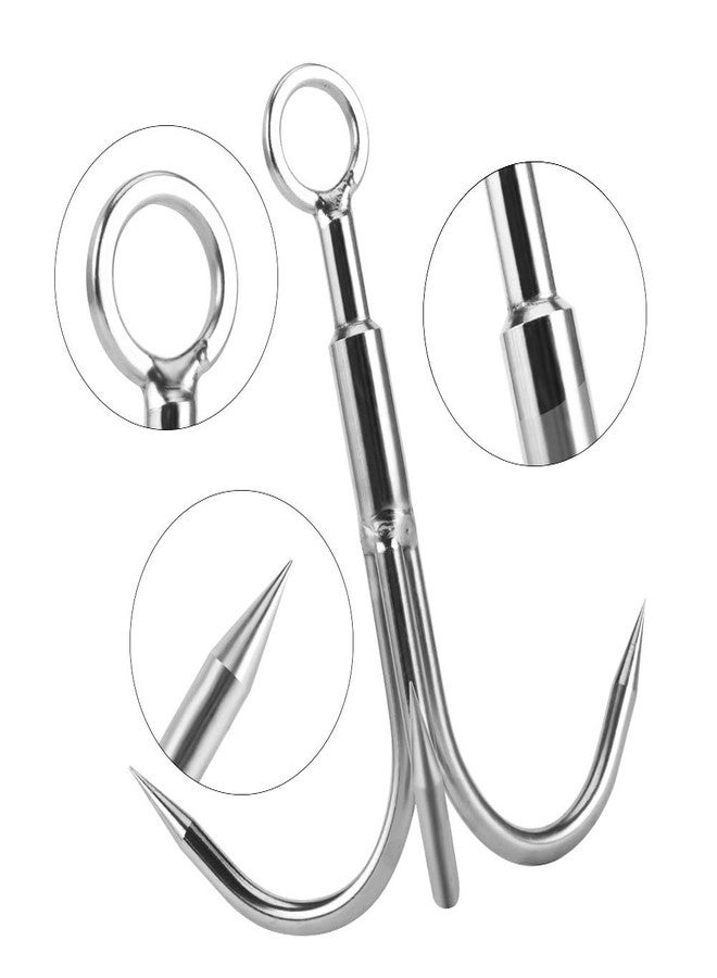 MHDMAG Grappling Hook with 65FT Nylon Rope, Anchor Hook Carabiner Climbing with 3-Claw Stainless Steel Hooks for Anchor Retrieving, Outdoor Hiking, Tree Limb Removal (Big Grappling Hook with Rope) - Image 3