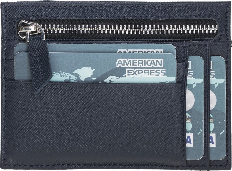 BOULETTA Zip Leather Women's Zippered Card Holder Snb Navy Blue  - Image 3