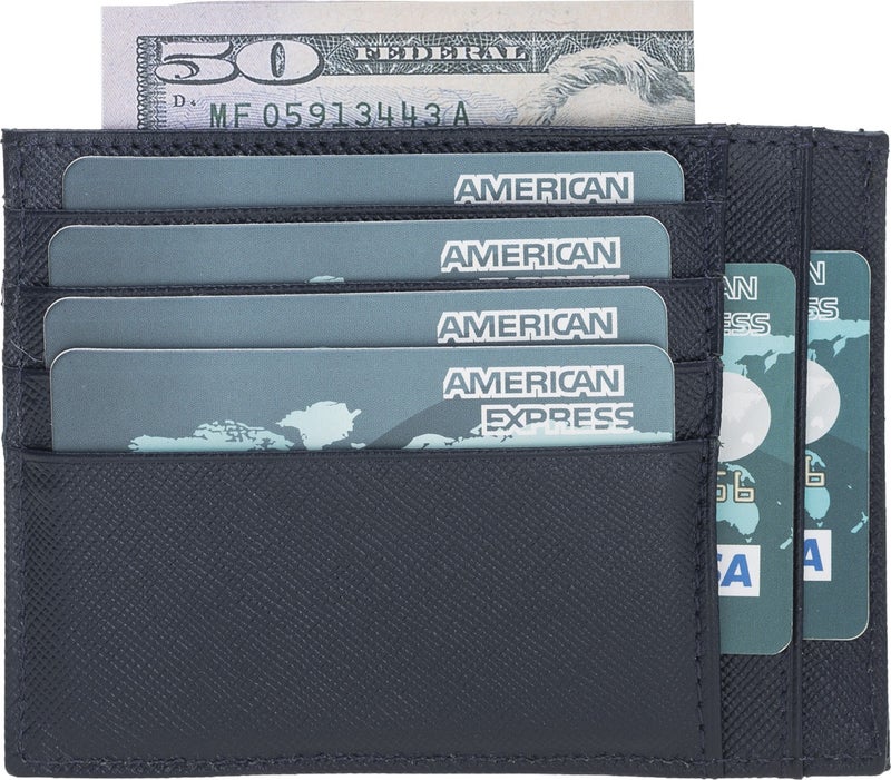 BOULETTA Zip Leather Women's Zippered Card Holder Snb Navy Blue  - Image 2