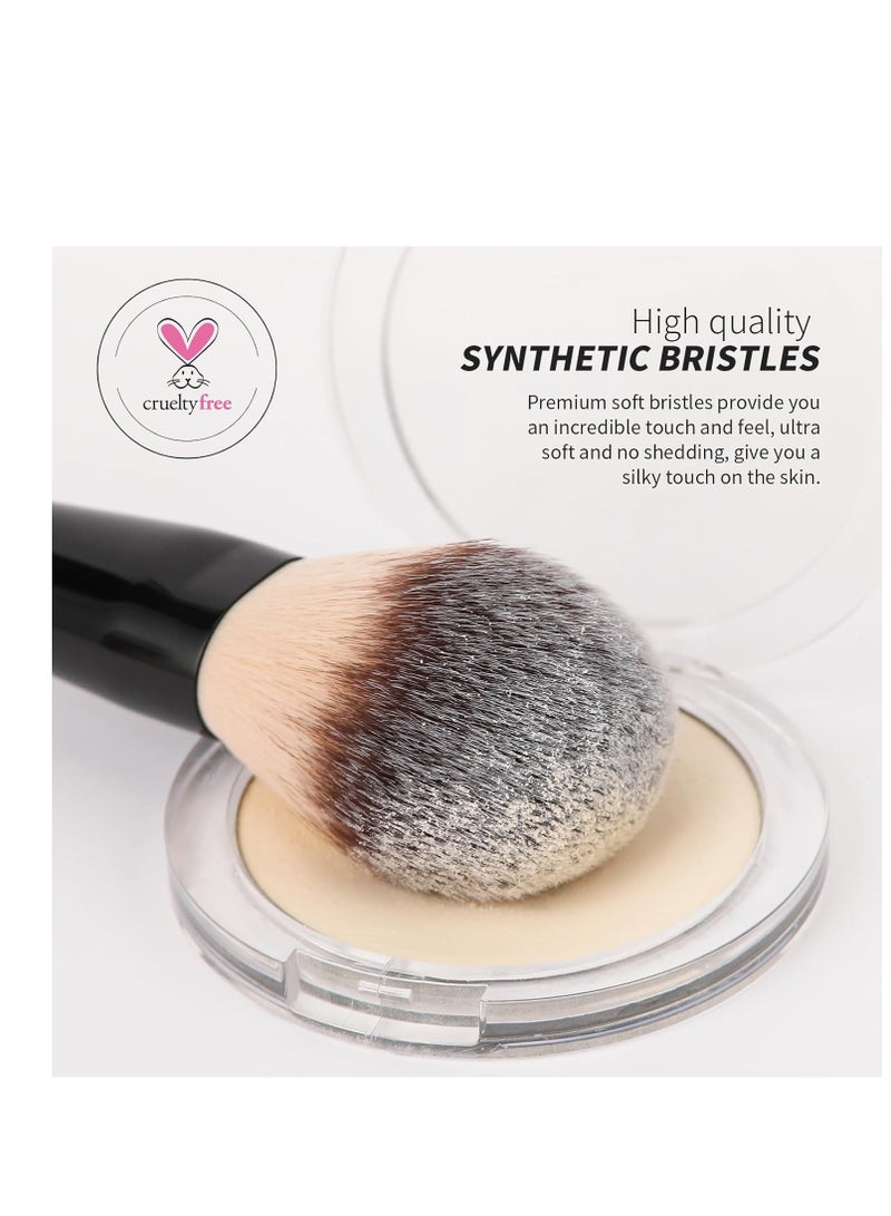 DUcare DUcare Foundation Brush Contour Bronzer Double Ended Makeup Brush for Blending Liquid Powder Concealer Cream Blush Buffe Black - Image 5