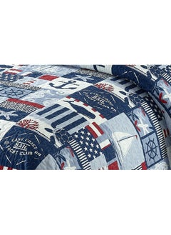 Kids Zone Kids Zone Collection Bedspread Coverlet Kids/Teens Anchor Sailboat Seahorse Starfish Whale Turtle Stars Steering Wheel Helm Nautical Dark Blue Light Blue Red White New # My Anchor (Twin)  - Image 2