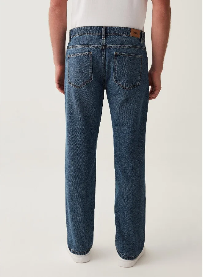 Ovs Regular-fit acid-wash jeans with five pockets