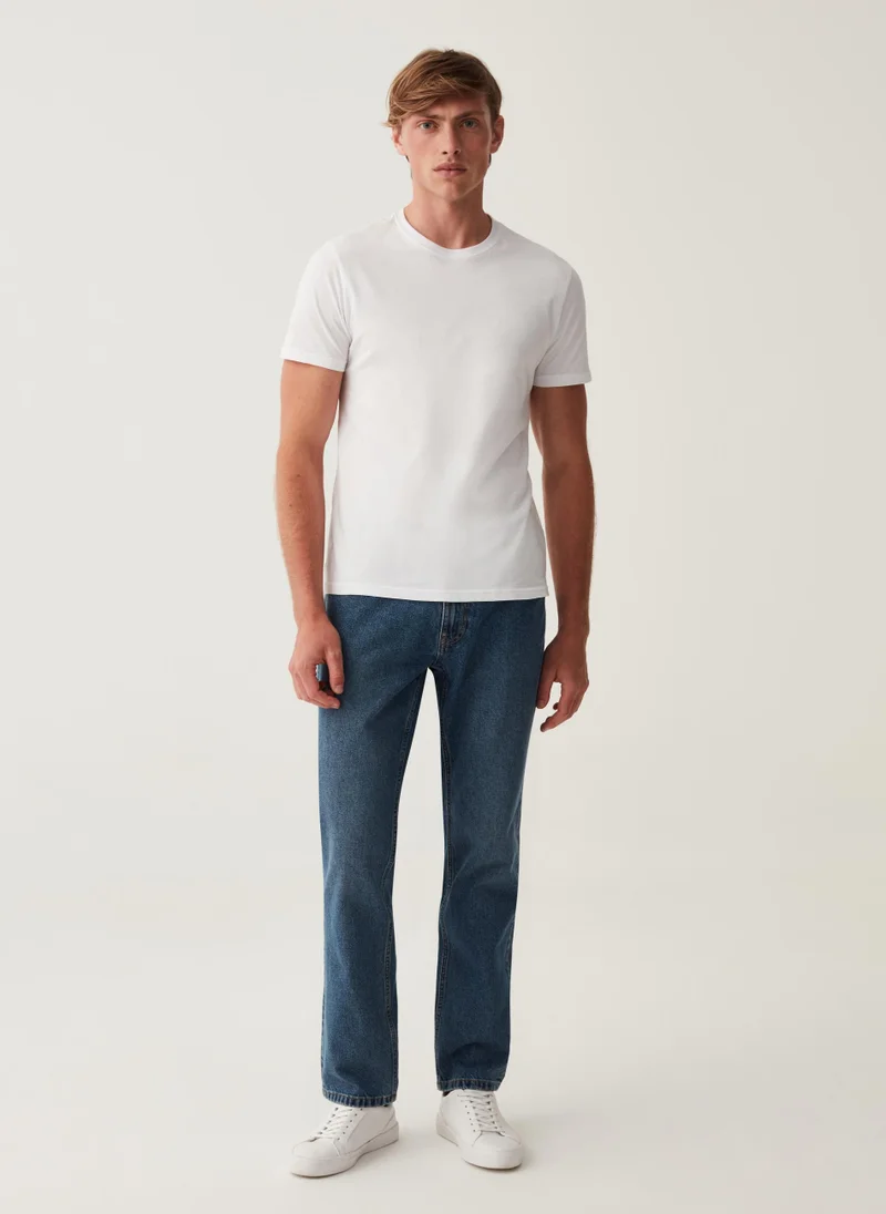 Ovs Regular-fit acid-wash jeans with five pockets