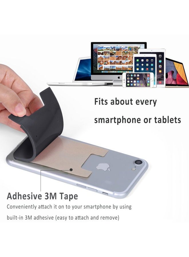 Pofesun Adhesive Phone Card Holder, 3 Pack Silicone Stick-on Wallet ID/Credit Card Holder Pouch Sleeve Self Adhesive Sticker Case for iPhone 17 16 15 14 13 12 Pro Max,iPad,Samsung Galaxy,Tablet - Image 5