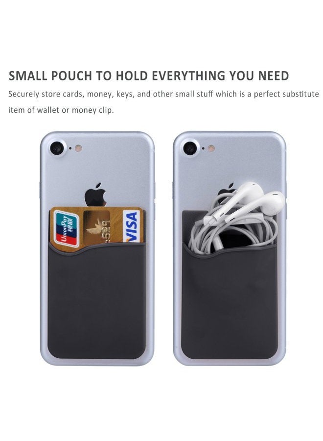 Pofesun Adhesive Phone Card Holder, 3 Pack Silicone Stick-on Wallet ID/Credit Card Holder Pouch Sleeve Self Adhesive Sticker Case for iPhone 17 16 15 14 13 12 Pro Max,iPad,Samsung Galaxy,Tablet - Image 3