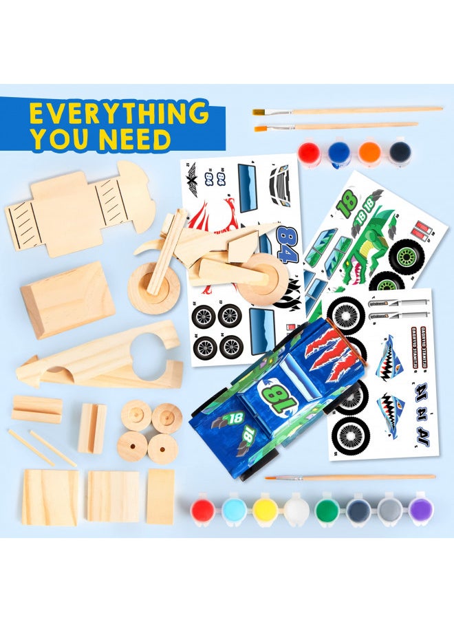 JOYIN JOYIN Kids Craft Kit Build & Paint Your Own Wooden Race Car Art & Craft Kit DIY Toy Make Your Own Car Truck Toy Construct and Paint Craft Kit, Presents for Kids  - Image 2