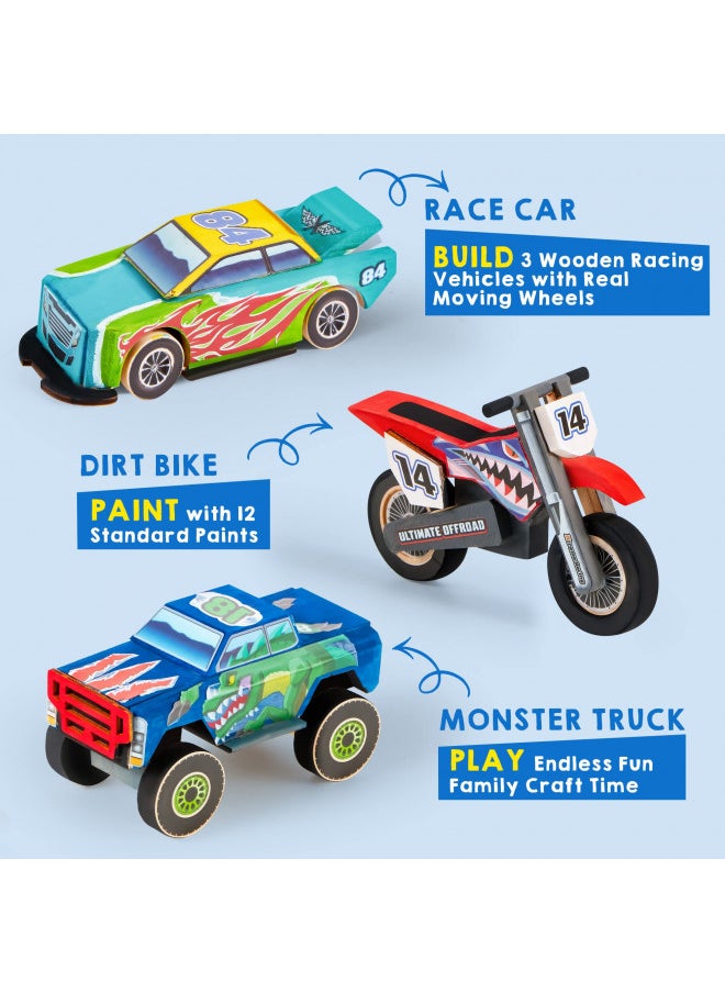 JOYIN JOYIN Kids Craft Kit Build & Paint Your Own Wooden Race Car Art & Craft Kit DIY Toy Make Your Own Car Truck Toy Construct and Paint Craft Kit, Presents for Kids  - Image 4