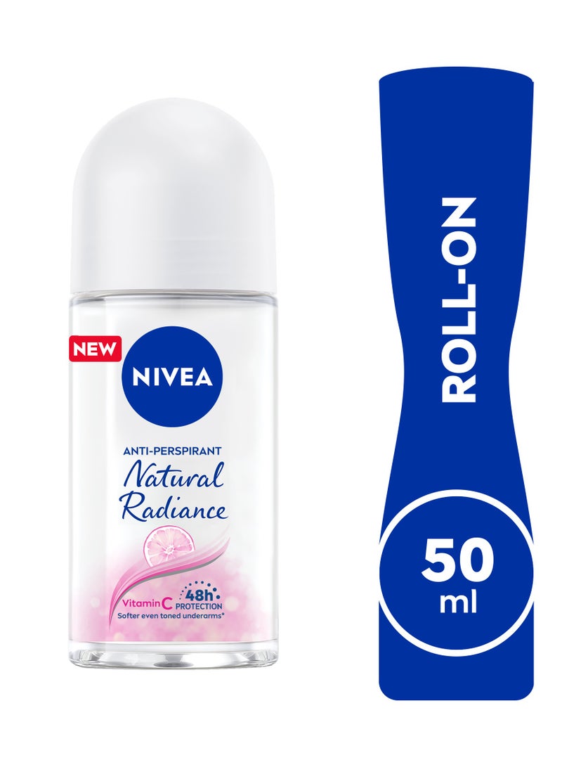 Nivea Antiperspirant Roll-on for Women, Protection, Natural Radiance, 50ml - Image 2