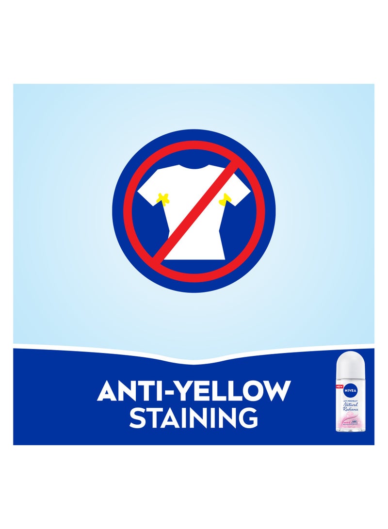Nivea Antiperspirant Roll-on for Women, Protection, Natural Radiance, 50ml - Image 5